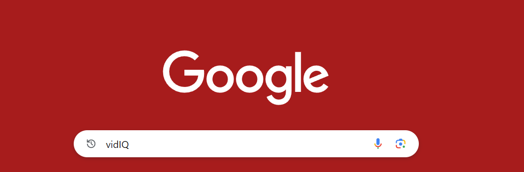 Googleの検索ボックスでvidIQを入力している画像